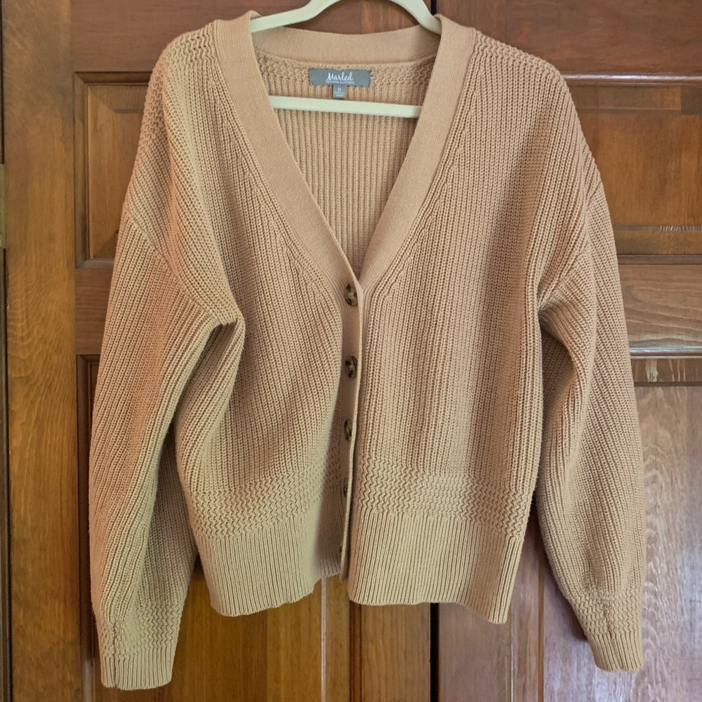 Tan button down sweater